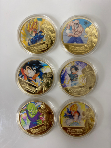 (6) Collectible Dragon Ball Z Collectible Coins