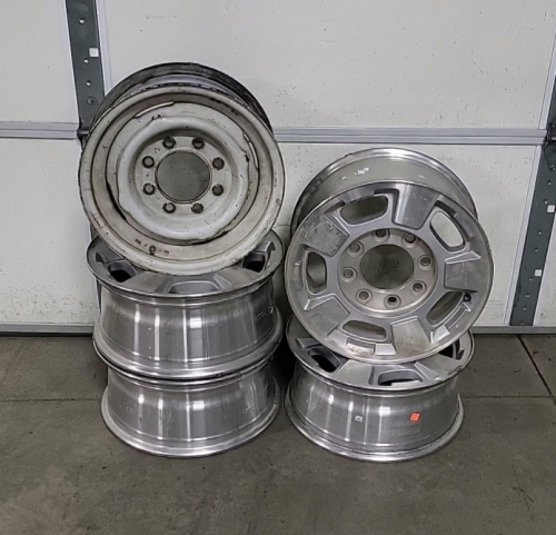 Set of (4) 8 Lug Wheels and Spare 8 Lug Wheel