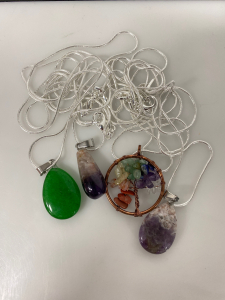 (4) Beautiful Gemstone Necklaces