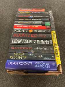 Flat of Dean Koontz & Michael Connelly Books