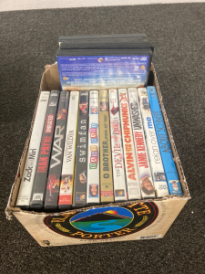 Box of assorted dvds