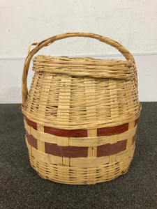 Vintage Wicker Covered Gathering Easter Basket