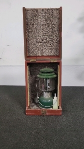 Coleman Lantern with Wood Box