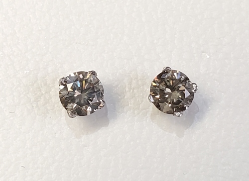 $2170 14K Diamonds(0.5Ct,Si2-I1,Greenish Yellow) Earrings