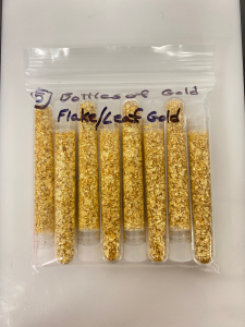 (8) Small bottles of Gold Flake/ Leaf Gold