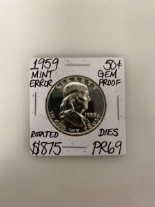 1959 Mint Error Jefferson Half Dollar