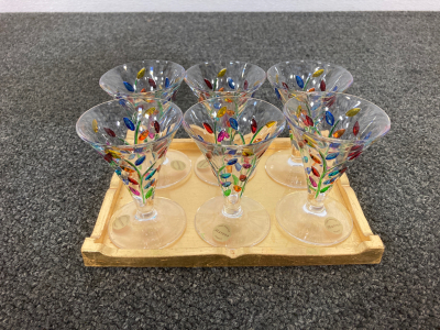 Vintage Whiskey Glasses And Tray