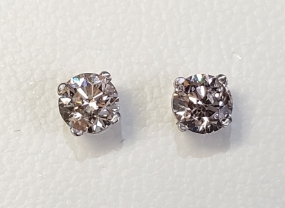 $3965 14K Diamonds(0.86Ct,Si1-Si2,Light Brown) Earrings