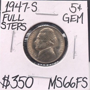 1947-S MS66FS Full Steps Gem Nickel