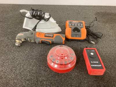 Ridgid Power Tool With Charger, Iron, And More