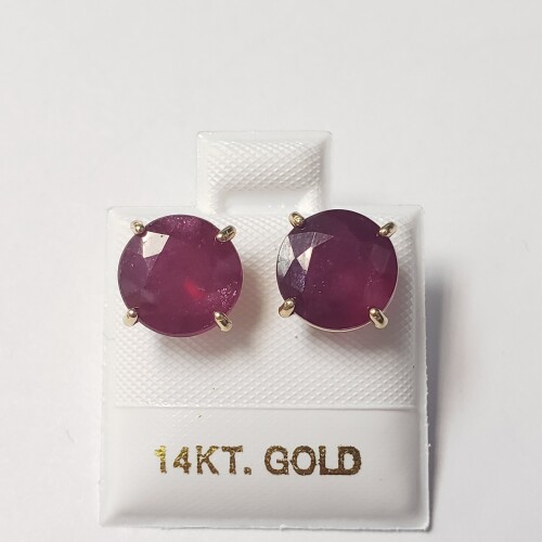 $1490 14K Natural Ruby- Glass Composites(8.2ct) Earrings
