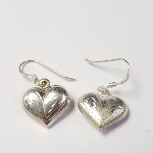 $120 Silver Heart Earrings