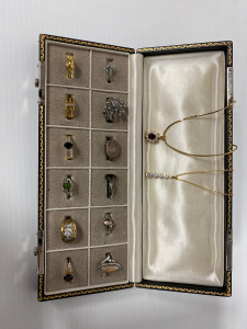 Case With (12) Rings and (2) Necklaces