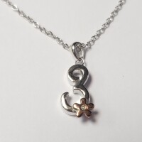 $55 Silver Diamond 16" Necklace