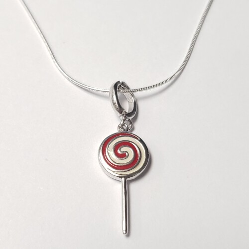 $160 Silver Lolipop 18" Necklace