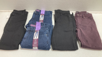 Women’s Clothes Size 4: (2) Black Jeans, (2) Blue Jeans, (1) Purple Jeans