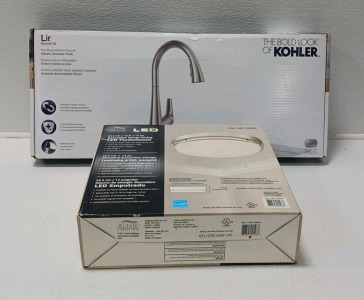 Kohler Pull Down Kitchen Faucet And LED Flushmount Light