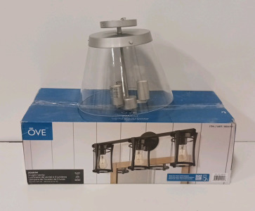 Ōve 3-Light Vanity Bar And Ōve Semi-Flush Mount Light