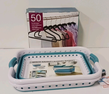 (2) Space Saving Laundry And Non-Slip Hangers