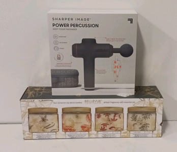 Sharper Image Power Deep Tissue Massager and Bellevue Luxury Candles