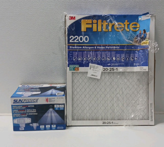 Filtrete Filters And Sun Force Triple Head Solar Motion Activated Light