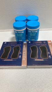 (4) Collagen Peptides, (2) 2-Pack Compression Knee Sleeves