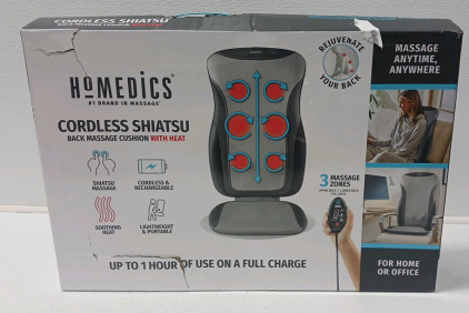 Homedics Cordless Shiatsu Back Massage CusWith Heat