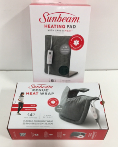 (1) Sunbeam King Size Heating Pad (1) Sunbeam Renue Heat Wrap