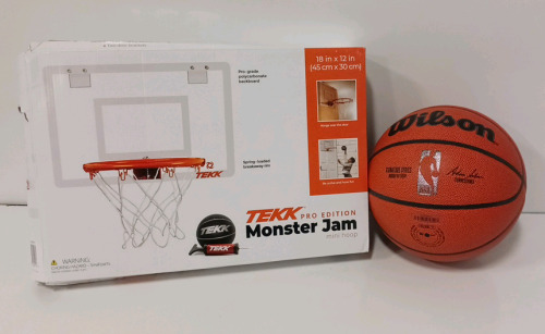 Tekk Monster Jam Mini Hoop And Wilson Street Basketball