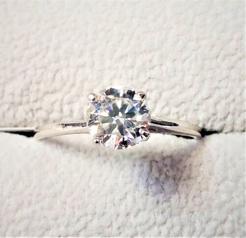 $1285 10K White Moissanite(0.7ct) Ring