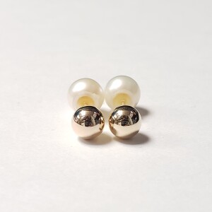 $200 10K 2In1 Reversible Fresh Water Pearl Earrings