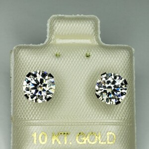 $1100 10K White Moissanite(1.52ct) Earrings