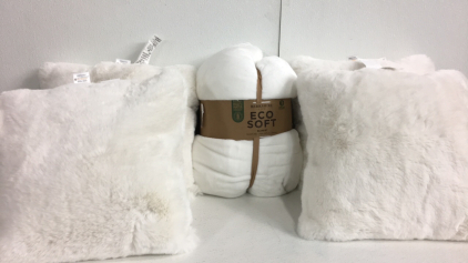 (4) Throw Soft Pillows - Eco Soft Blanket