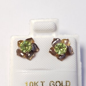 $200 10K Peridot 2In1 Earrings