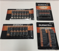 (2) Duracell Packs Of (14) C Batteries (1) Duracell Pack of (40) AA Batteries (1) Duracell Pack Of (8) 9V Batteries