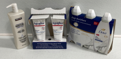 Kirkland Moisture Conditioner, 2Pk Aquaphor Ointment, 3Pk Dove Deep Moisture Body Wash