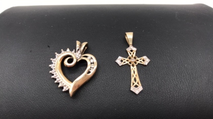 (2) 10k Gold Pendants