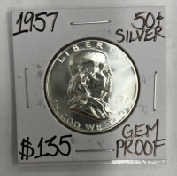 1957 Gem Proof Silver Franklin Half Dollar