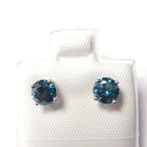 $4070 14K Blue Diamond Treated (1.08ct) Earrings
