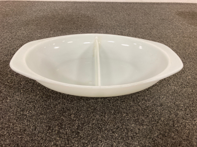 Vintage Pyrex Divided Milky Glass