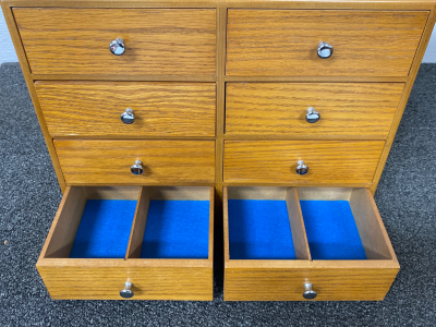 8 Drawer Wooden Organizer Box 15&rdquo;x 6&rdquo;x 12&rdquo;