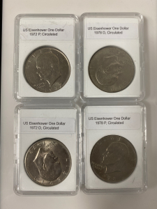 (4) Eisenhower Dollars- Circulated