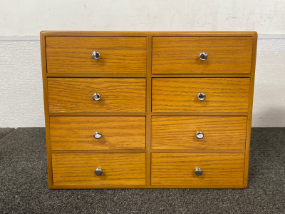 8 Drawer Wooden Organizer Box 15&rdquo;x 6&rdquo;x 12&rdquo;