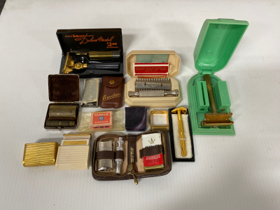 Assorted Antique Safety Razors in Their Original Cases