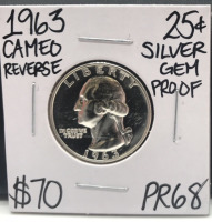 1963 PR68 Cameo Proof Silver Quarter