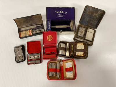 Assorted Antique Safety Razors in their Original Cases