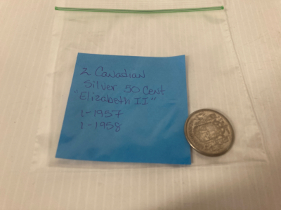 2 Canadian 50 cent coins