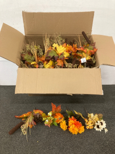 Box of Fake Fall Flowers