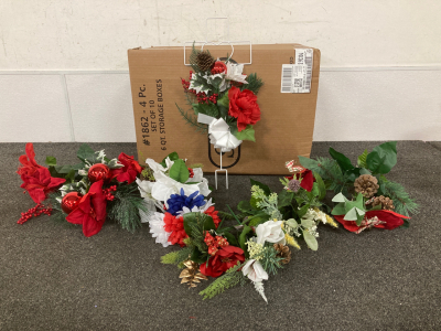 Box of Assorted Fake Flowers