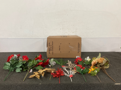 Box of Assorted Fake Flowers